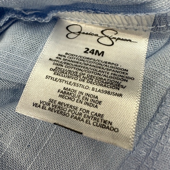 Jessica Simpson Waffle Knit Ruffle Tie Dye Shirt And Floral Pant Set Size 24m - Picture 4 of 4